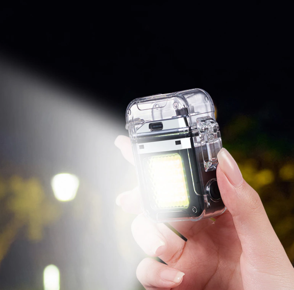 Электронная водонепроницаемая пьезо зажигалка - фонарик с USB зарядкой LIGHTER